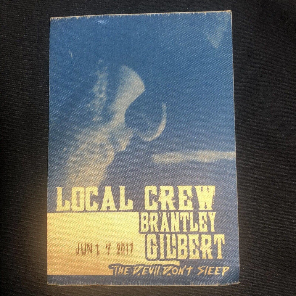 Local Crew Brantley Gilbert Devil Don’t Sleep Stagehand Working Backstage Pass